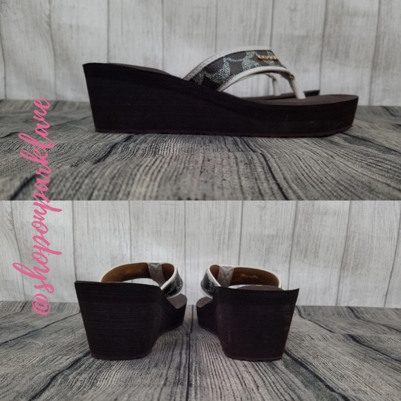 SOLD!! Coach Jolene Wedge Signature Sandals - Picture 3 of 6